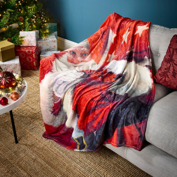 Secret Santa, Christmas Fleece Throw - 127 x 152cm