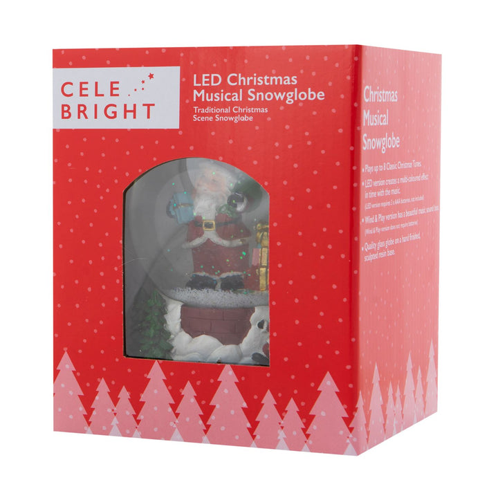 Step into a delightful winter wonderland with this Santa & Child Sledging musical snow globe.