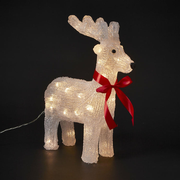 Acrylic Christmas decorations with LED lights.
