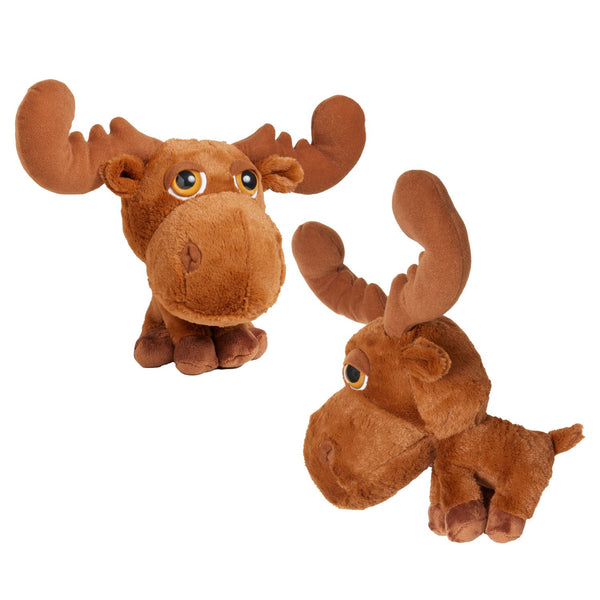 A set of 2 cuddly brown reindeer plush toys, perfect for snuggling. These soft and delightful toys bring warmth and joy to any home.