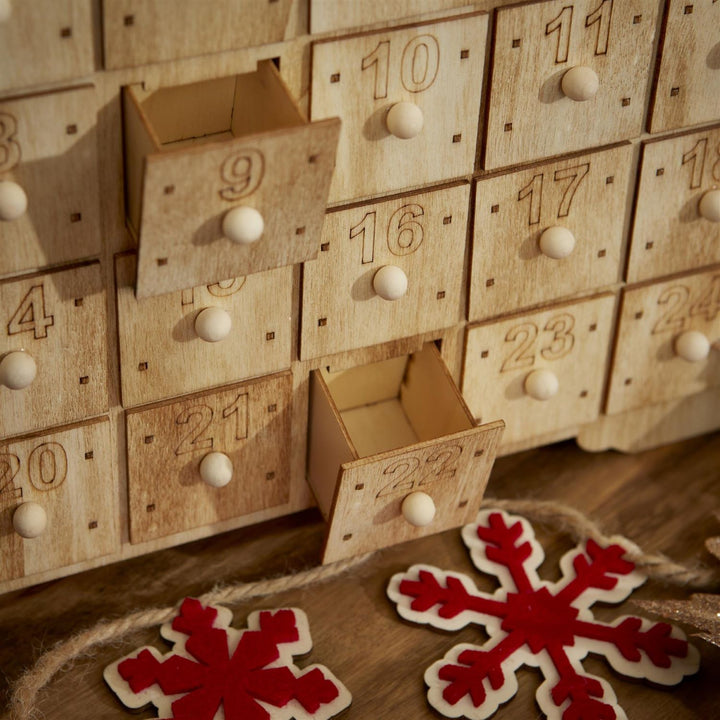 Experience holiday joy with an advent calendar featuring LED atmosphere lights