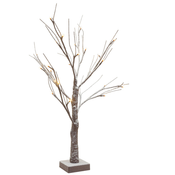 Snowy Brown Twig Tree - Warm White - 2ft