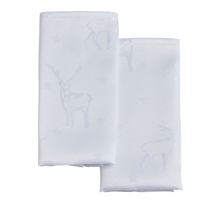 Set of white napkins featuring delightful deer motifs, perfect for enhancing the festive charm of your Christmas table by Celebright.