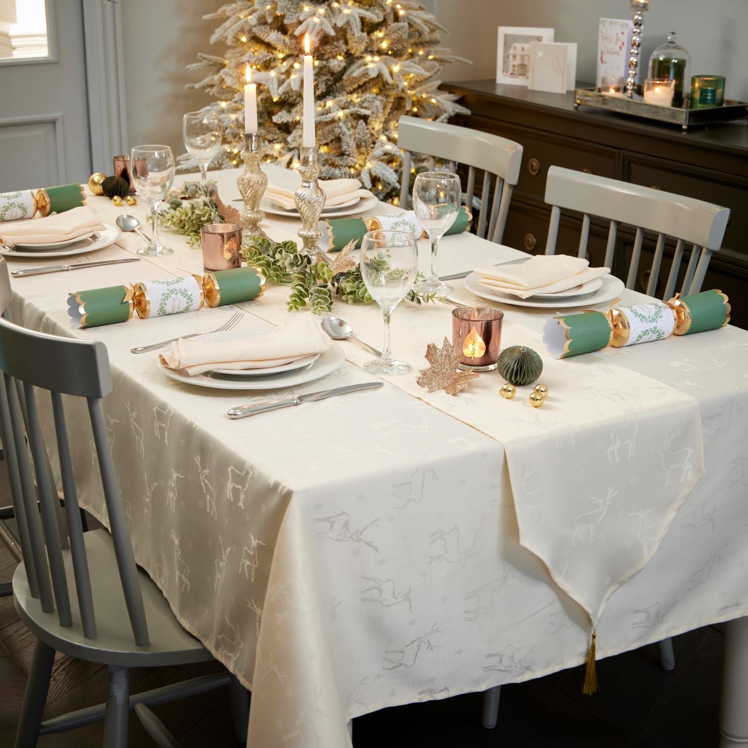 Non Metallic Deer Collection - Tablecloths, Table Runner, Napkins ...