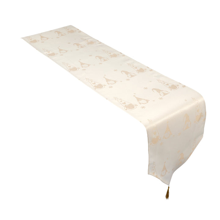 Chic Cream/Gold Table Runner, 13x96 inches, a highlight from Celebright's Metallic Gonk Collection