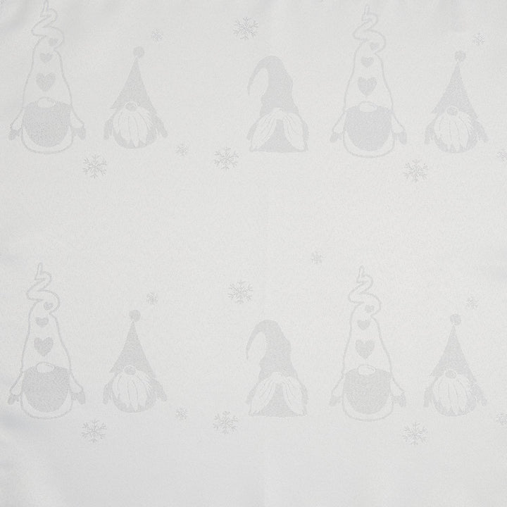 Stunning White/Silver Tablecloth, 52x70 inches, from Celebright's Metallic Gonk Collection