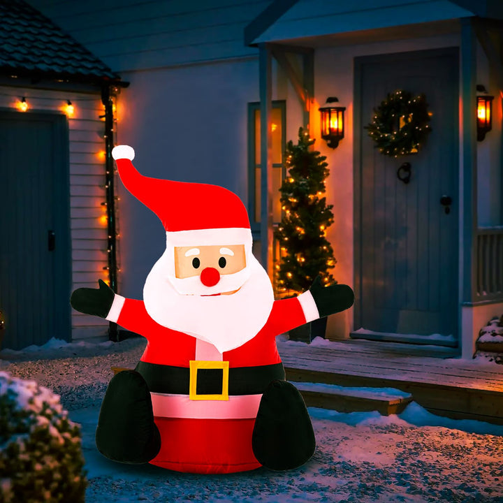 Celebright Self-Inflating Santa Christmas Light Up Porch Decorations