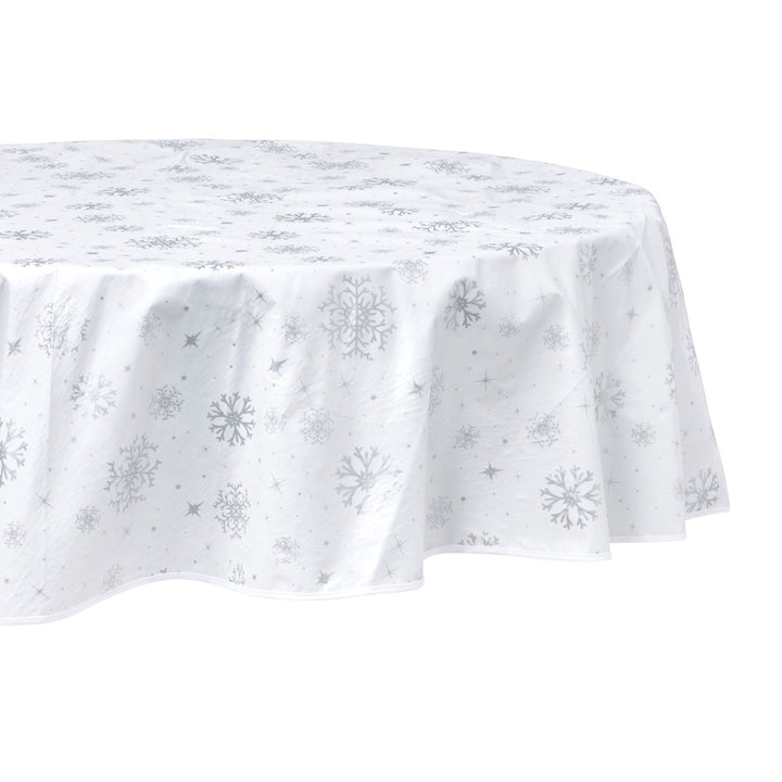 Sparkling snowflake design PVC tablecloth, by Celebright.