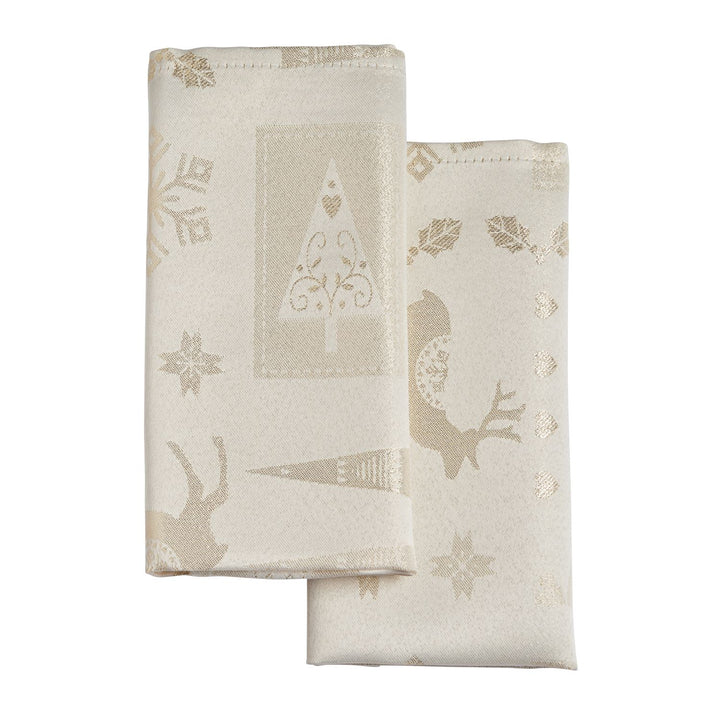 Charming festivity with Cream/Gold napkins from Celebright's Metallic Christmas Theme Collection.