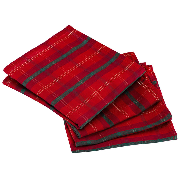 Christmas Stylish Tartan Set of 4 Napkins from Celebright