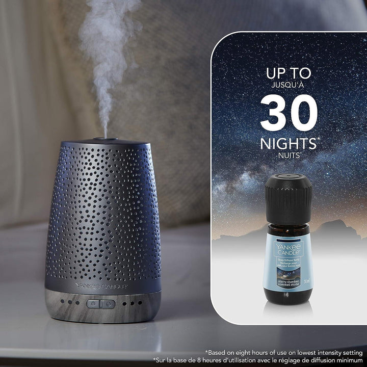 Three aromatic diffusers in Calm Nights, Peaceful Nights, and Starry Slumber by Yankee Candle.