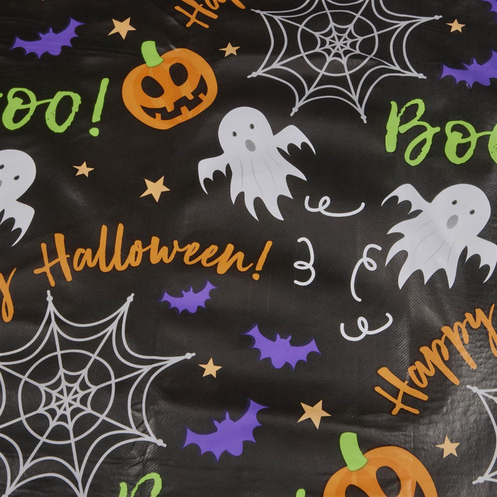 PVC tablecloths featuring creepy crawlies like spiders and webs, ideal for a spine-chilling Halloween atmosphere.