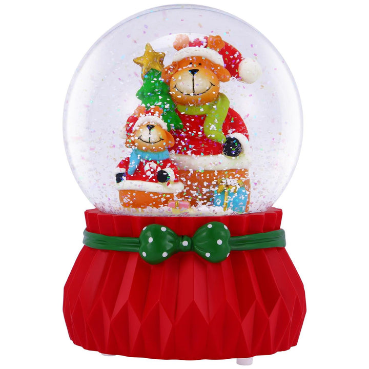Festive snowglobe with a heartwarming Reindeer Family scene, a perfect holiday decoration.