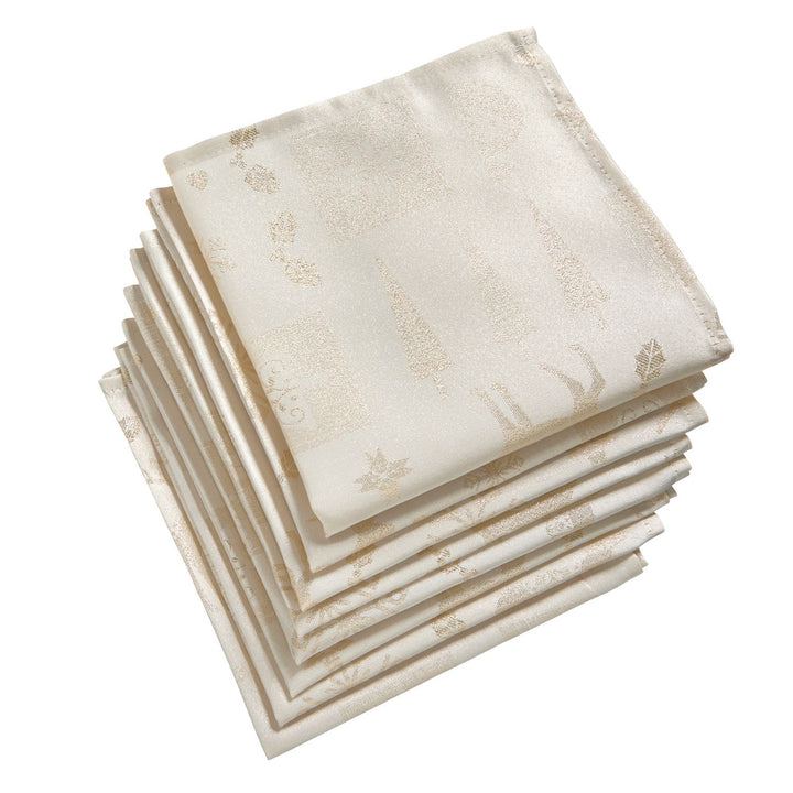 Festive charm with pack of 8 Cream/Gold napkins from Celebright's Metallic Christmas Theme Collection