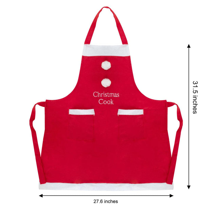 Kitchen apron by Celebright with charming embroidered Christmas cook design.