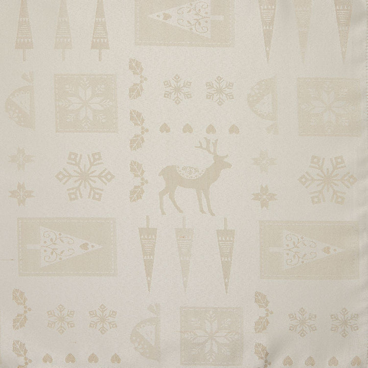 Holiday glamour with Celebright's 52x90 inches Metallic Christmas tablecloth.