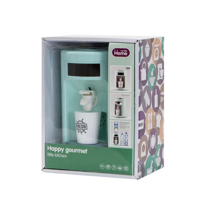 A cute and educational toy set, including a green water dispenser replica, ideal for sparking children's curiosity and fostering learning through play.