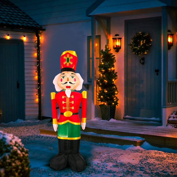 Experience festive delight with Celebright's Nutcracker porch decorations suitable for both indoor and outdoor use.