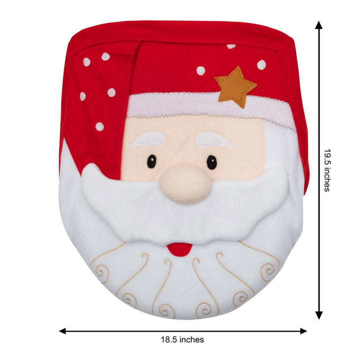 Christmas-Themed Toilet Lid Cover featuring Santa Claus in Felt Material - Unique Decoration