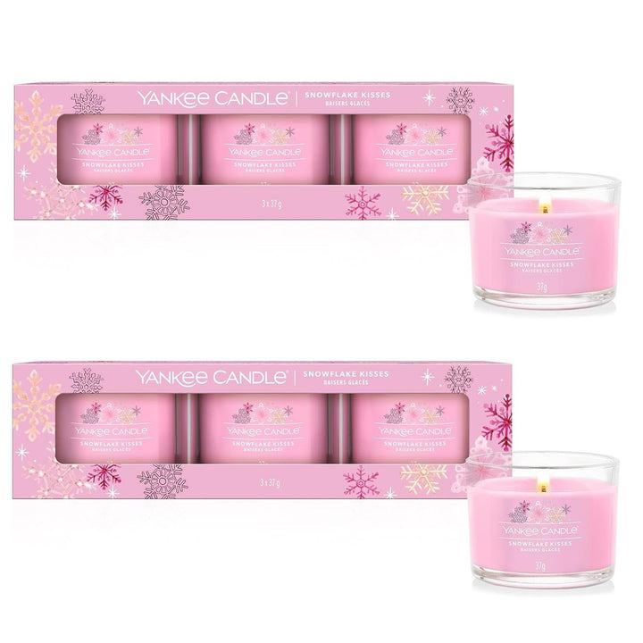 Snowflake Kisses Yankee Candle 3 Pack Filled Votives - Set of 2