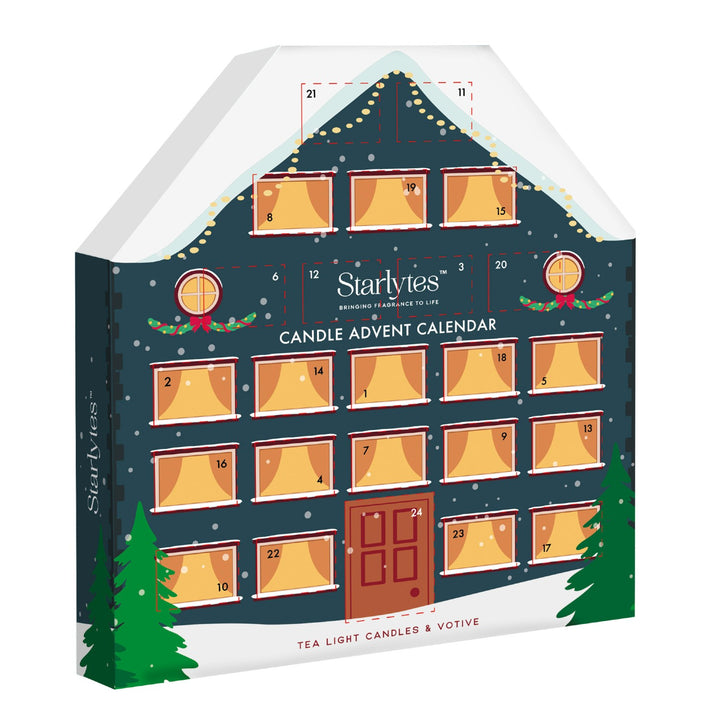 Starlytes Christmas House Advent Calendar - Tea Light Candles & Votive