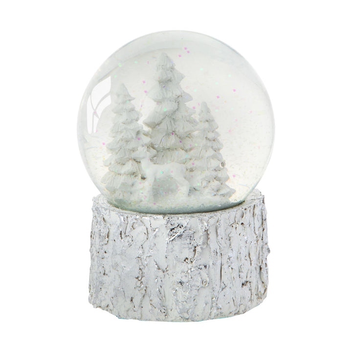 Step into a winter wonderland with this enchanting White Christmas Tree Scene Musical Snow Globe.
