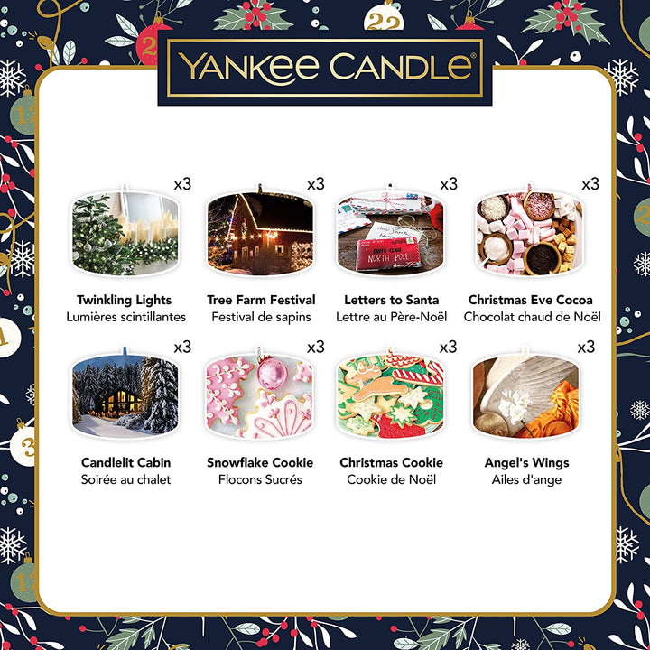 Unboxing the 2021 Yankee Candle Advent Calendar Wreath, revealing its scented treasures.