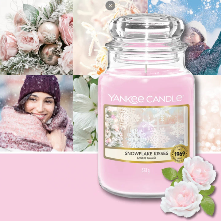 Elevate your space with the enchanting fragrance of Snowflake Kisses in our iconic large jar, offering up to 150 hours of burn time.